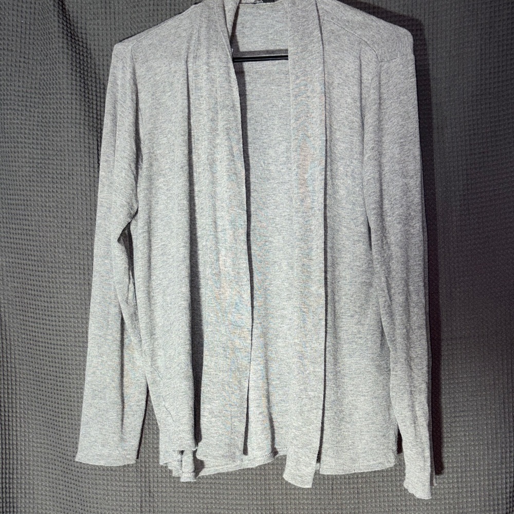 Gray Open Front Women's Sweater